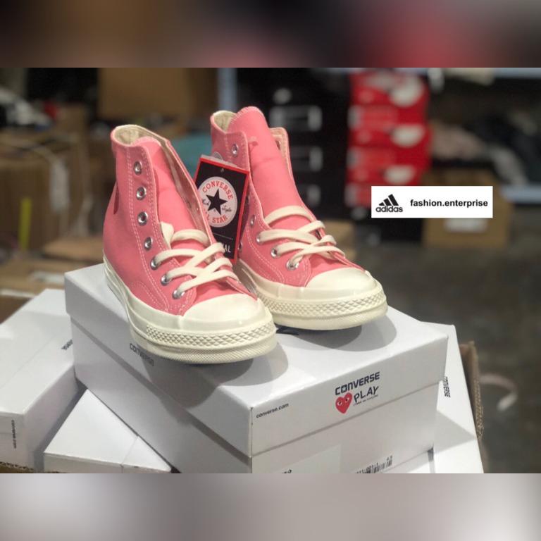 Converse x CDG Play Chuck 70 High Top Bright Pink Women s Fashion