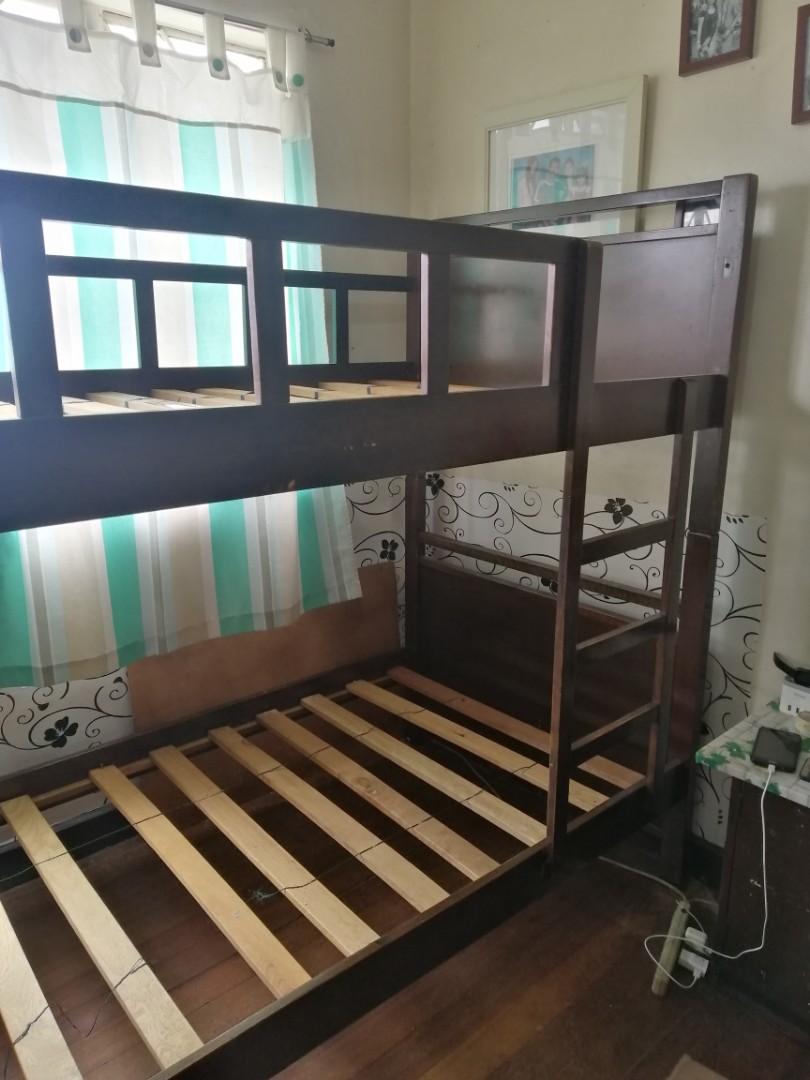 Double deck bed frame(single) solid wood p7500 makati pi k up