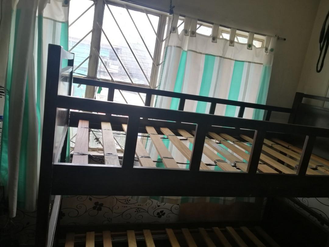 Double deck bed frame(single) solid wood p7500 makati pi k up