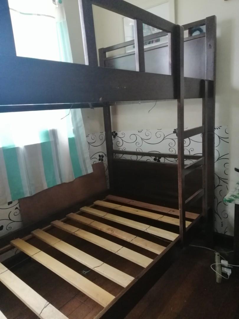 Double deck bed frame(single) solid wood p7500 makati pi k up