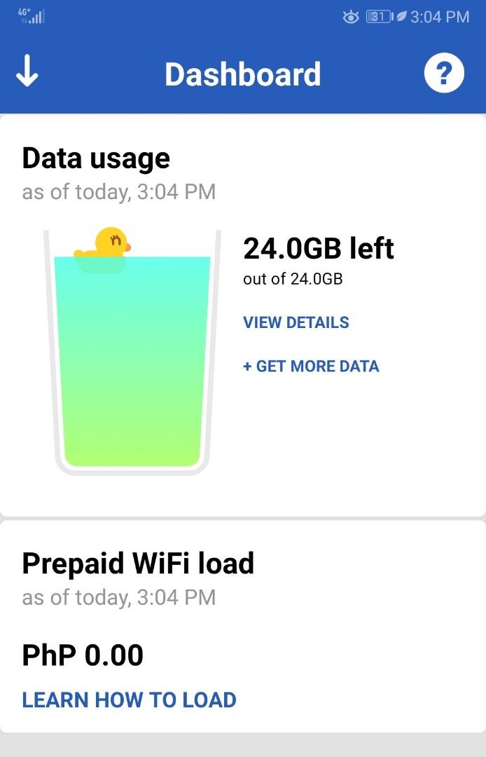 How to know how much data left in globe wifi store