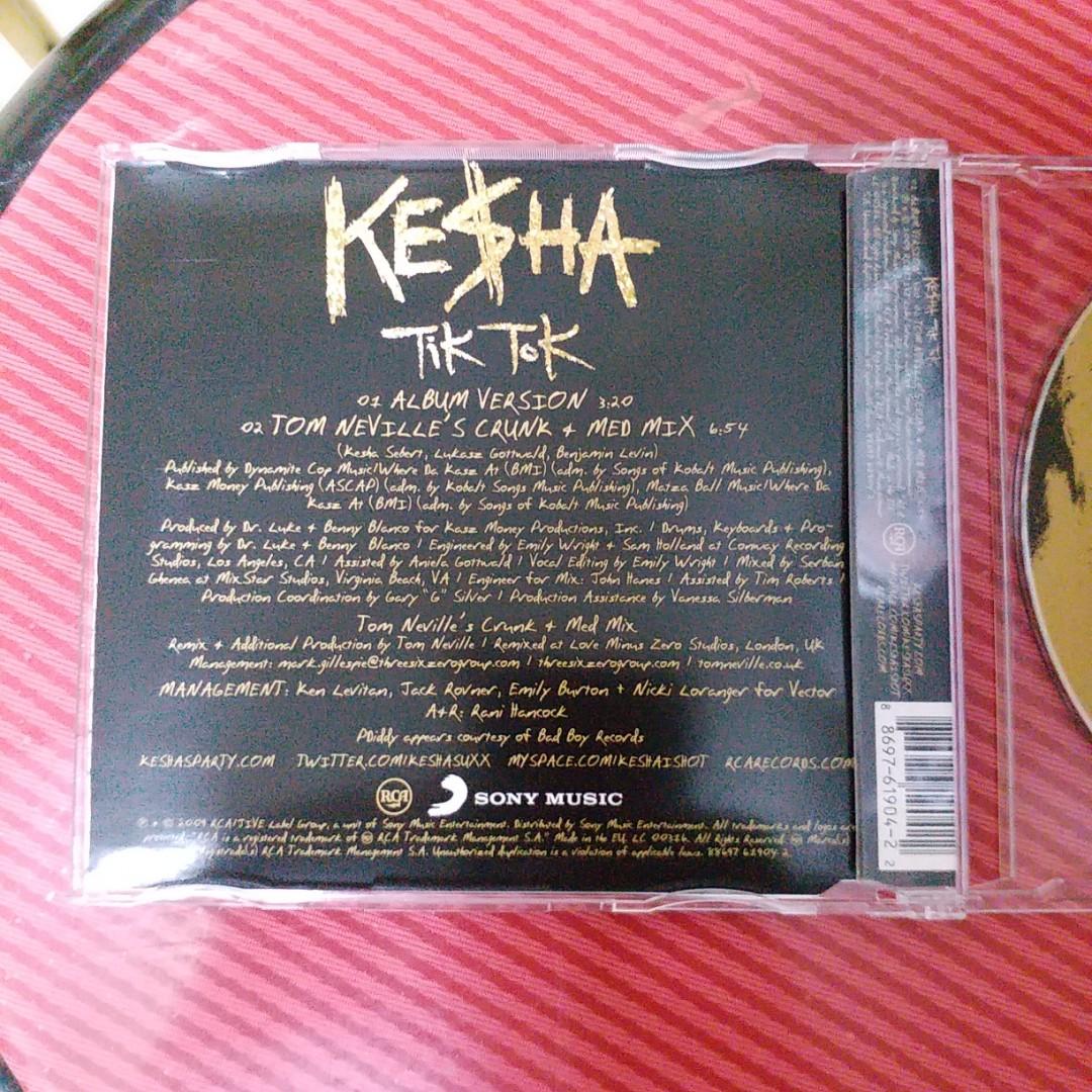 KE$HA Tik Tok CD Single 2 Tracks KESHA, 興趣及遊戲, 音樂、樂器 & 配件, 音樂與媒體 - CD 及 ...