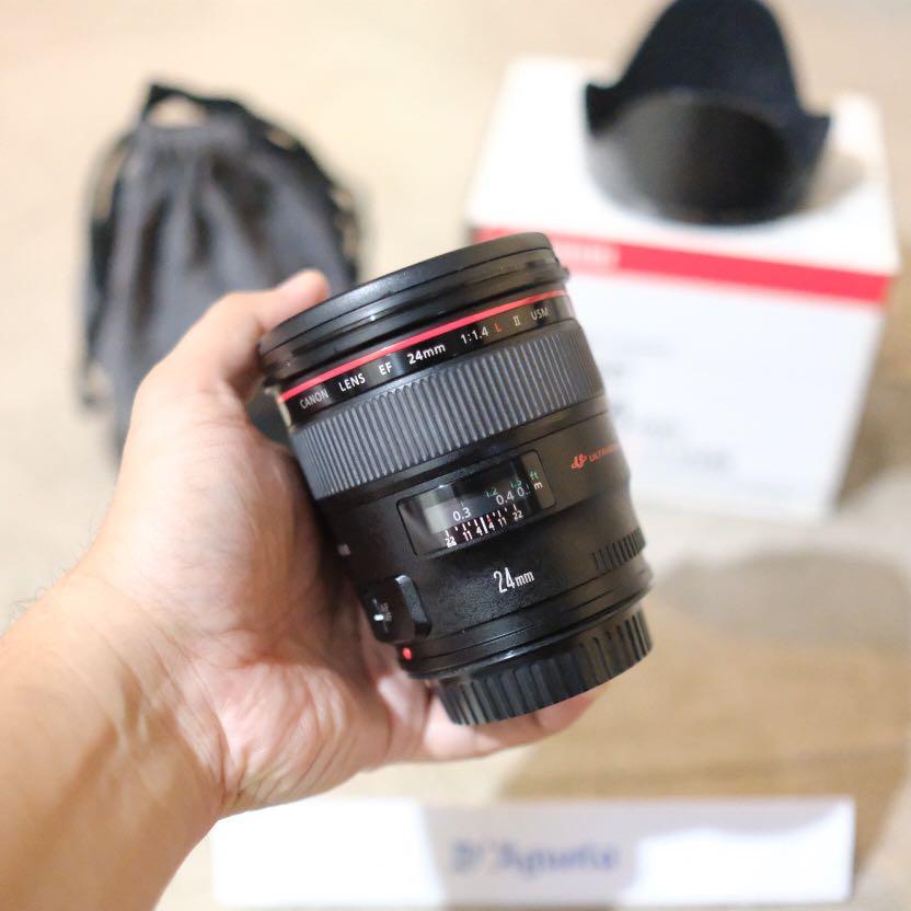 lensa canon ef 24mm f 1 4l ii usm bonus lens hood lens cape mulaiyuk