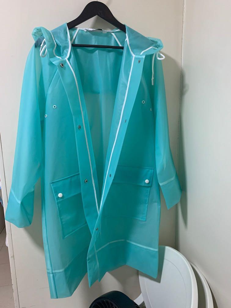 Mango Rain Coat Color Teal, Women's 