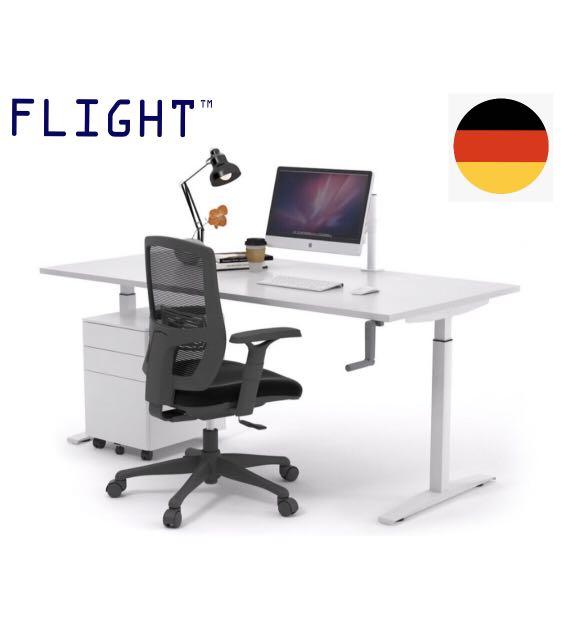 Manual Height Adjustable Table Hand Adjust Sit Stand Work Furniture Tables Chairs On Carousell