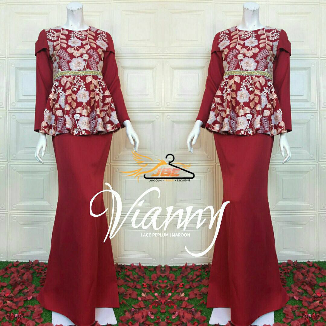 Ready Stock Anggun Floral Peplum Dress New Design
