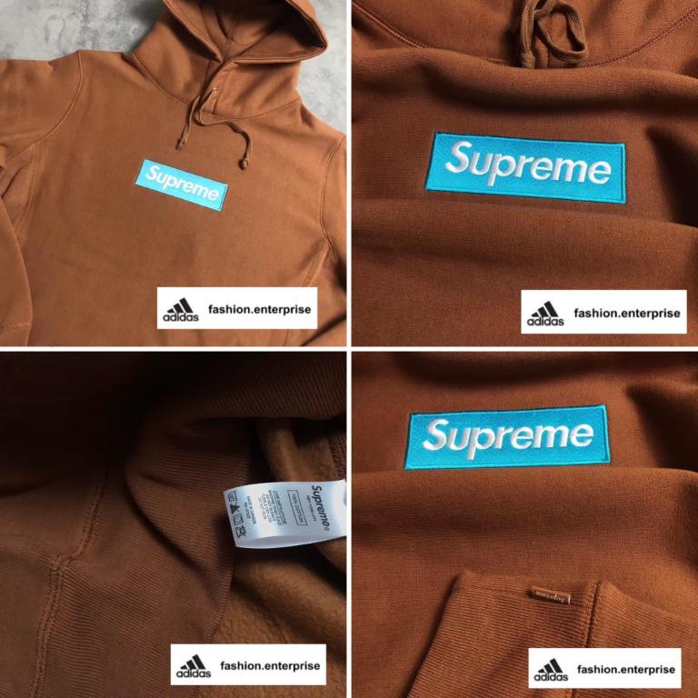Brown and blue supreme hoodie clearance