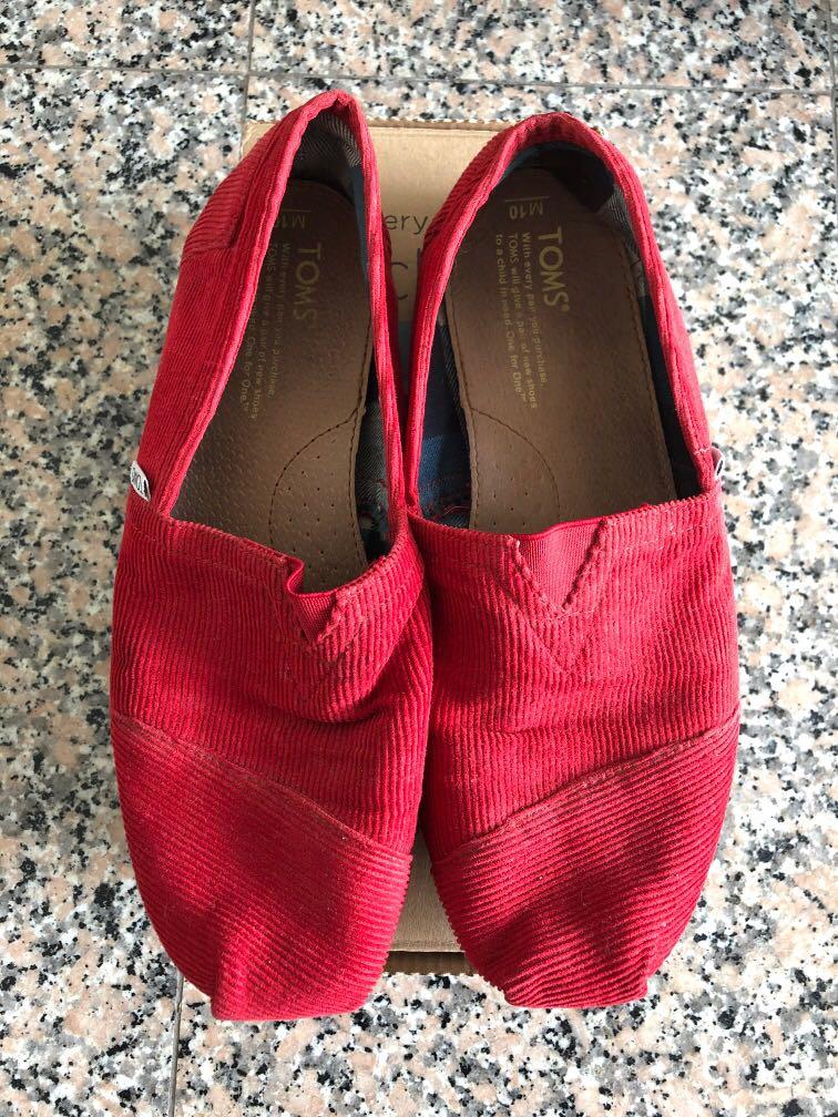 Toms Shoes Red Corduroy, Free Items on 