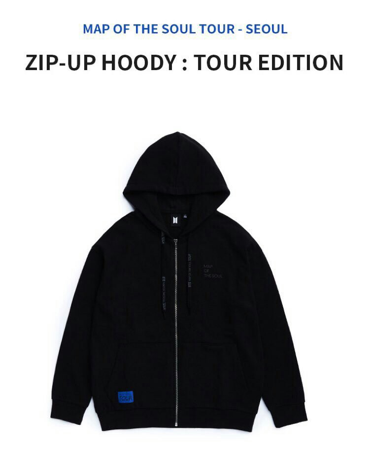 bts official zip up hoodie