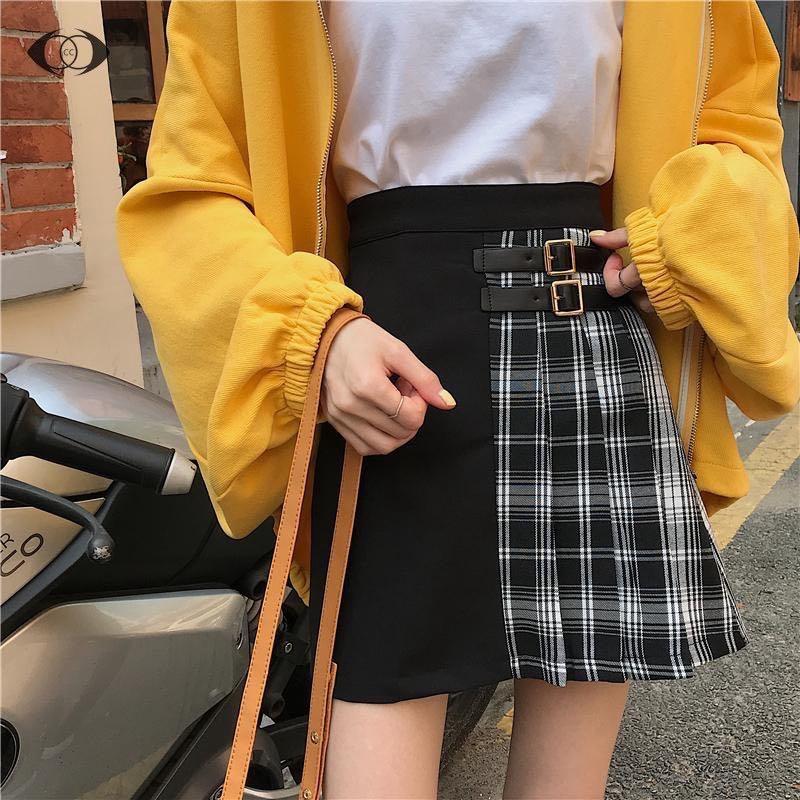 Half checkered skirt hotsell