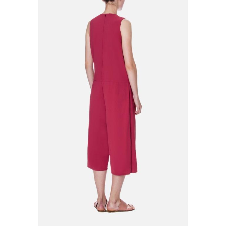 red belted jumpsuit