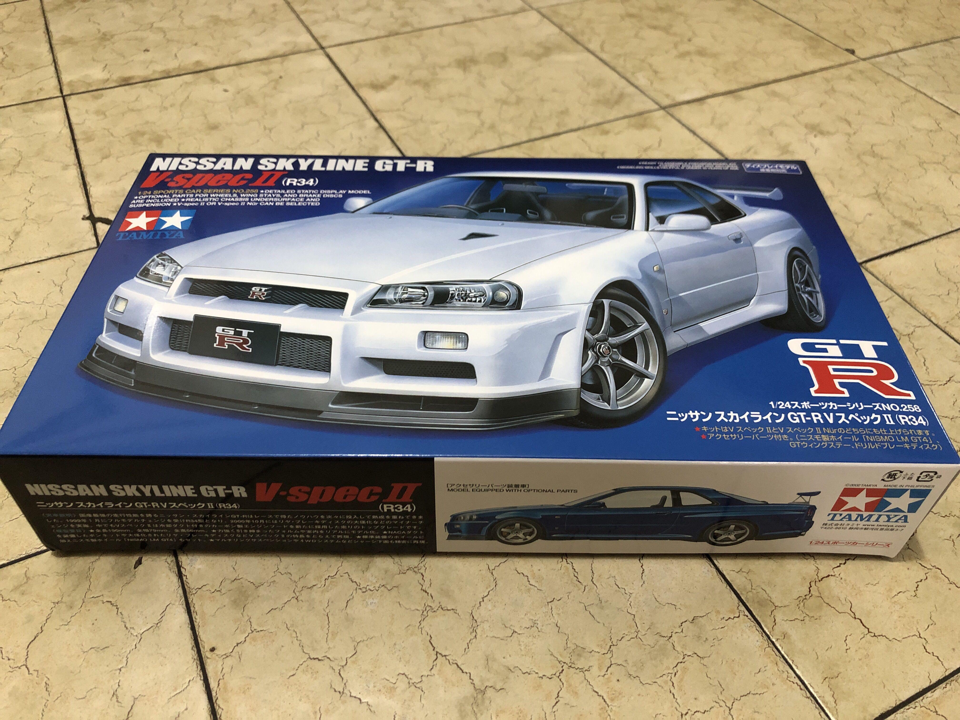 Bnib Tamiya Nissan Skyline Gt R R34 V Spec Ii 1 24 Scale Model Kit Toys Games Bricks Figurines On Carousell