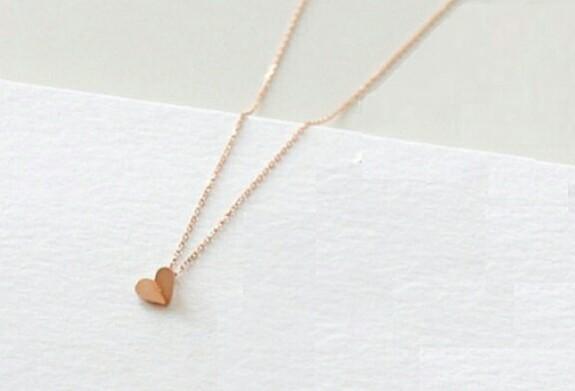 Brand New Rose Gold Tiny Small Folded Heart Shaped Pendant Necklace Luxury Accessories Others On Carou - Rose Gold Tiny Pendant Necklace Brand New Rose Gold Tiny Small Folded Heart Shaped Pendant Necklace Luxury Accessories Others On Carou - Rose Gold Tiny Pendant Necklace
