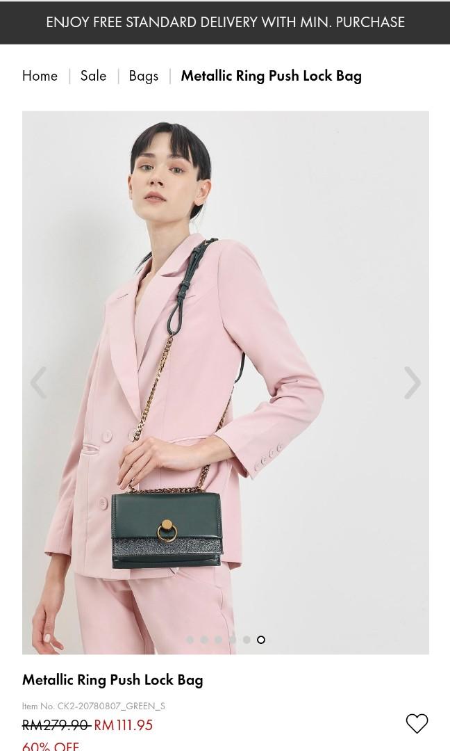 Charles Keith Metallic Ring Push Lock Bag