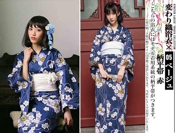 日本傳統和服浴衣套裝櫻花山茶花繡球蝴蝶結腰封攝影成人女裝女款寫真