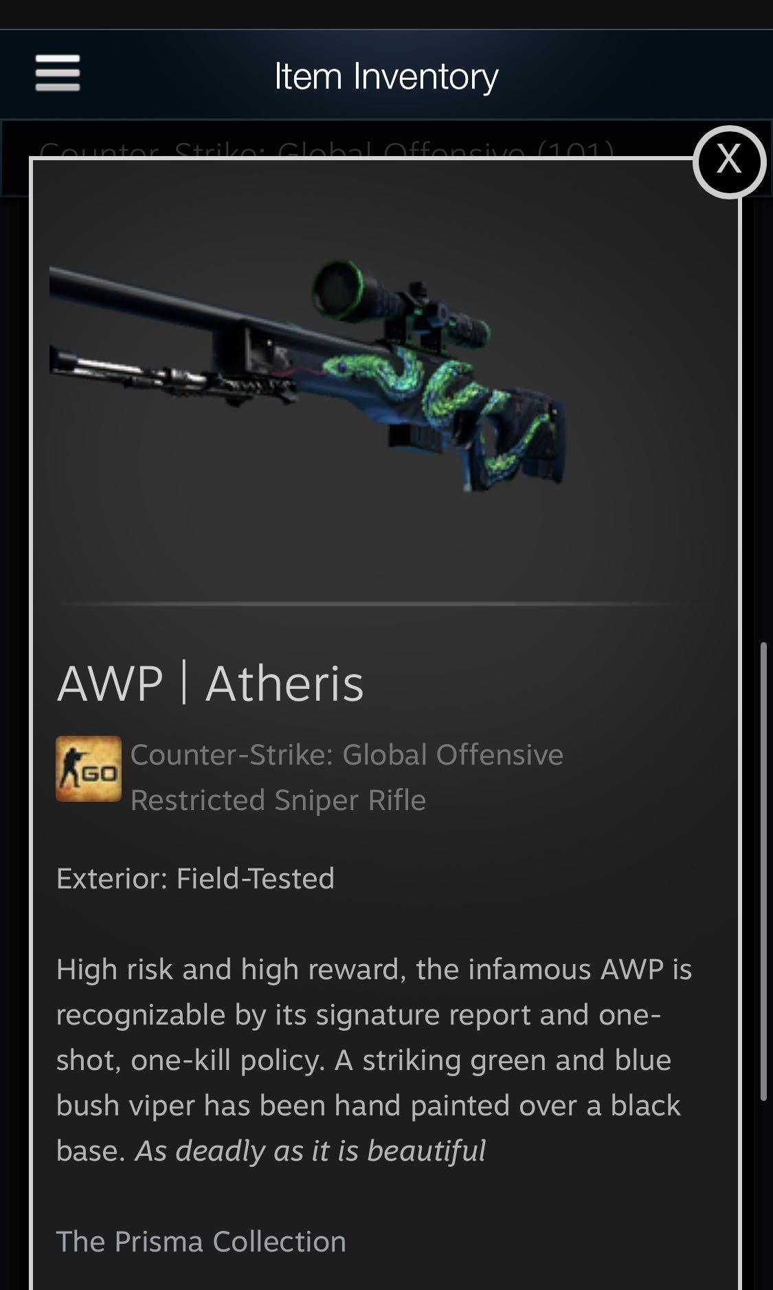 AWP  Atheris FN, Video Gaming, Gaming Accessories, In-Game Products on  Carousell