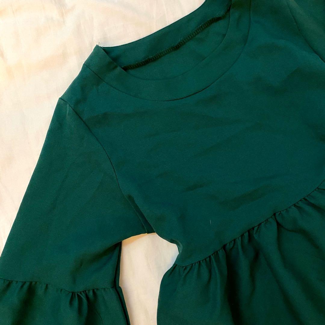 green peplum blouse