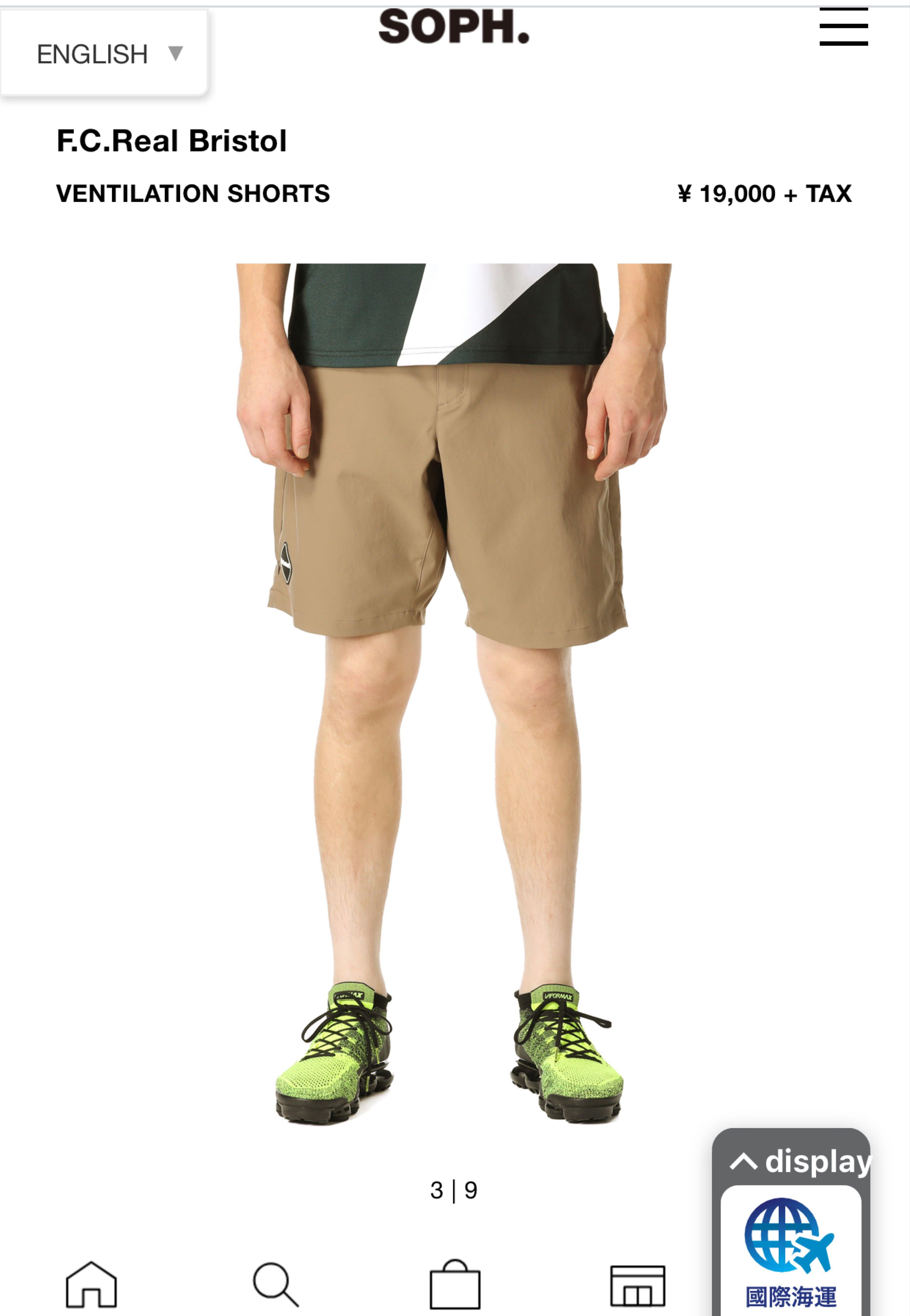 F.C.Real Bristol VENTILATION SHORTS, 男裝, 褲&半截裙, 沙灘褲