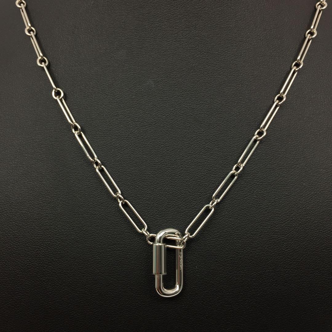 Hermes 愛馬仕Curiosite long necklace palladium plated H071631FP00