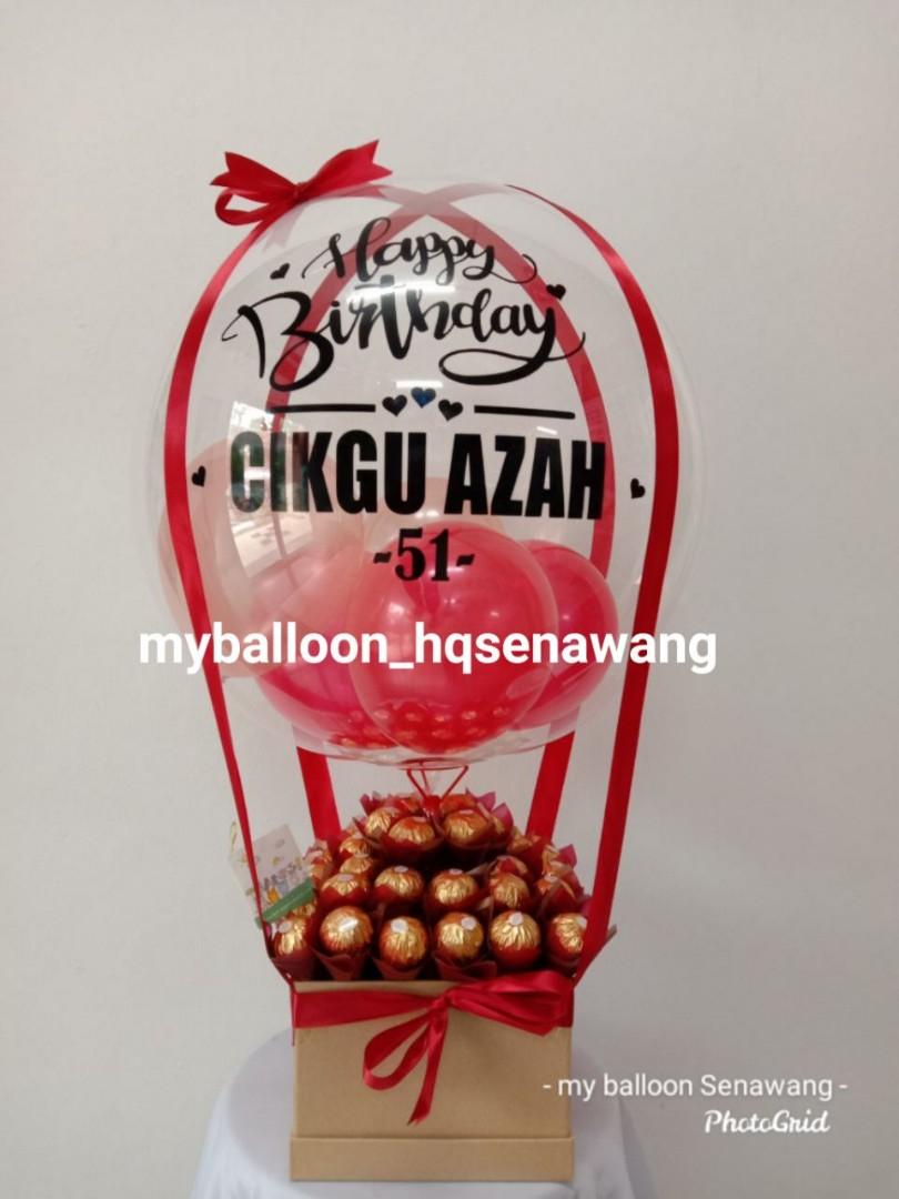 Hot Balloon Chocolate Bouquet Birthday Anniversary Surprise Design Craft Others On Carousell