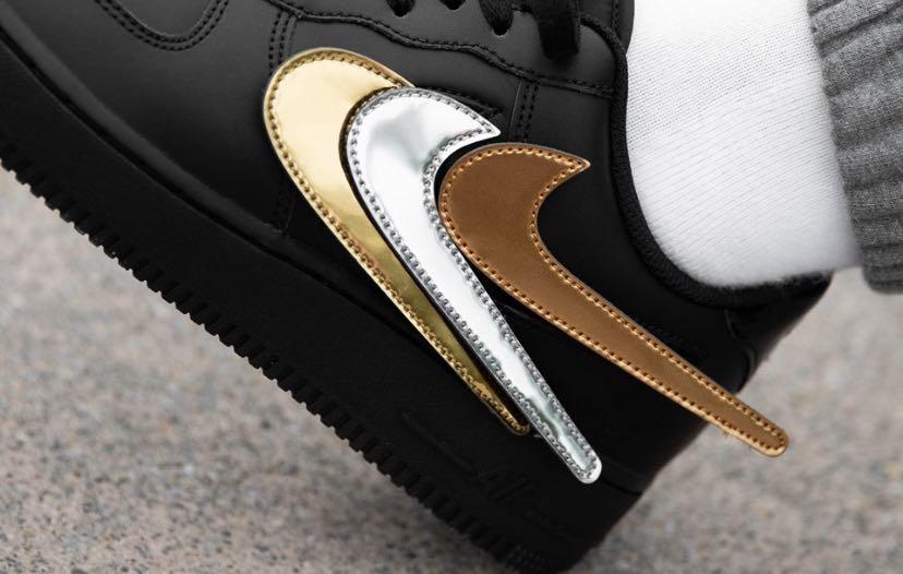 Af1 black velcro swoosh Clearance