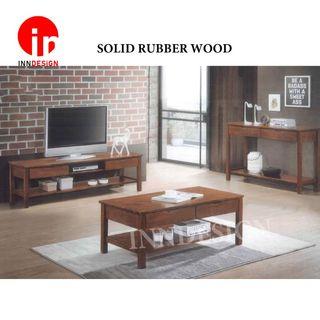 SOLID RUBBER WOOD TV CONSOLE/ 