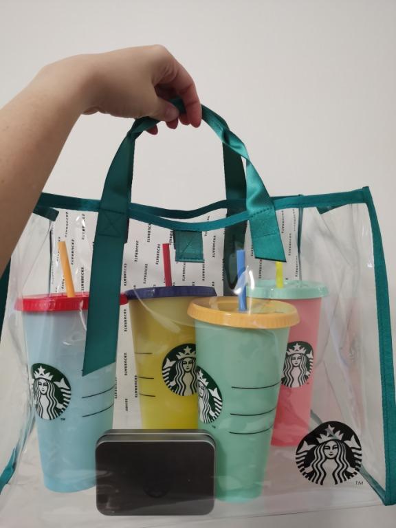 Starbucks transparent big tote bag Women s Fashion Bags