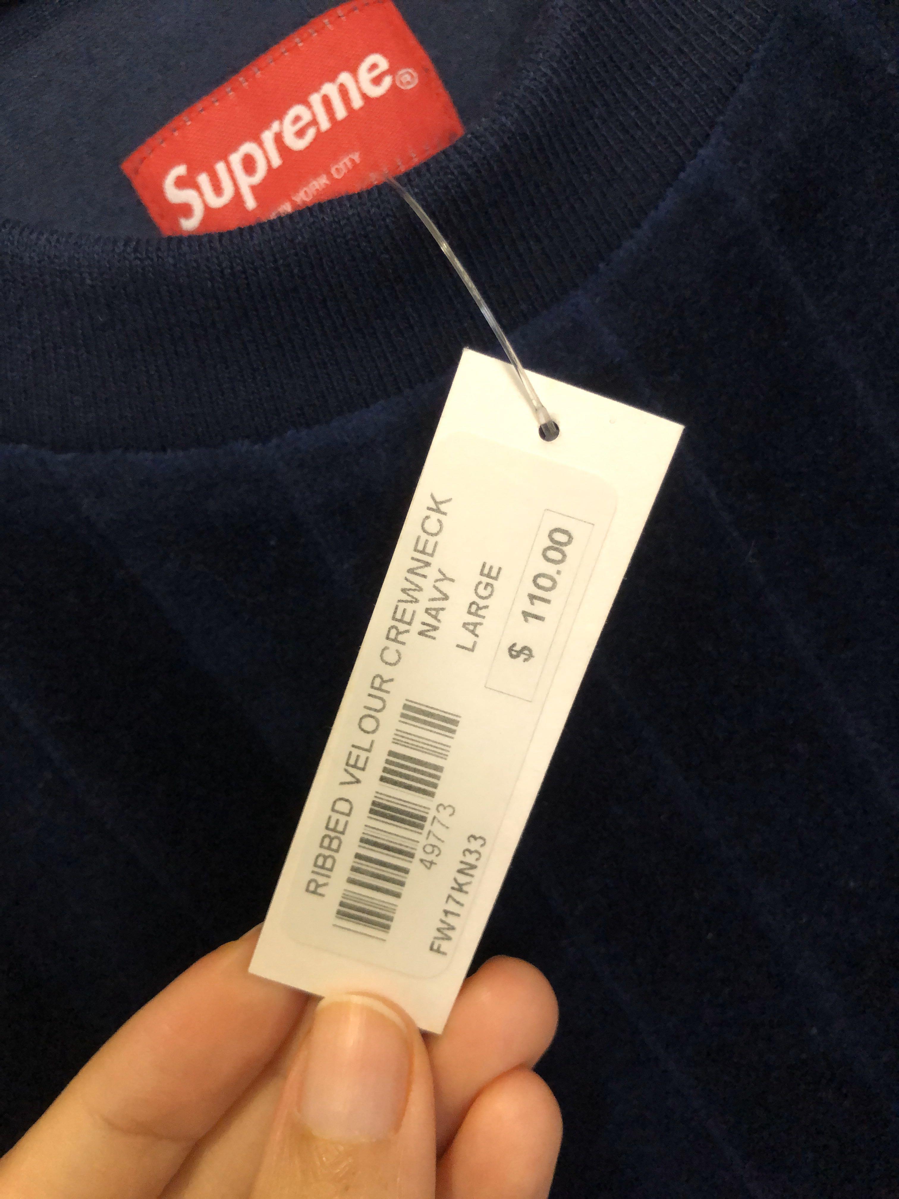 Supreme ribbed top velour crewneck