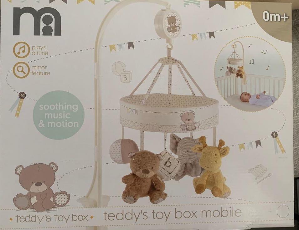 mothercare teddy's toy box musical mobile