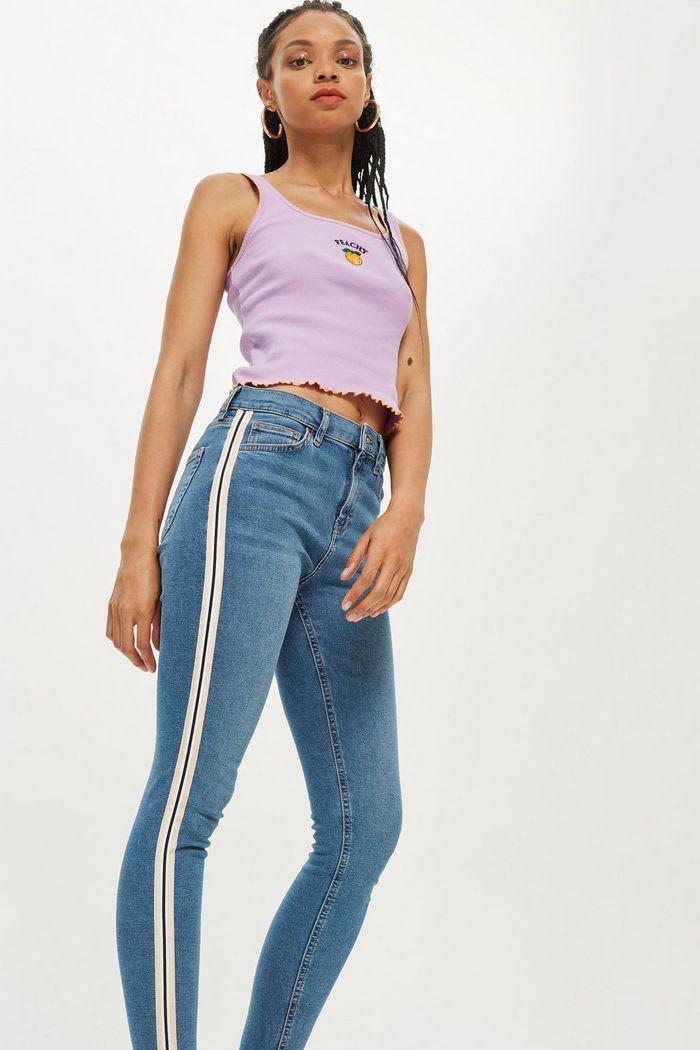Topshop side top stripe jeans