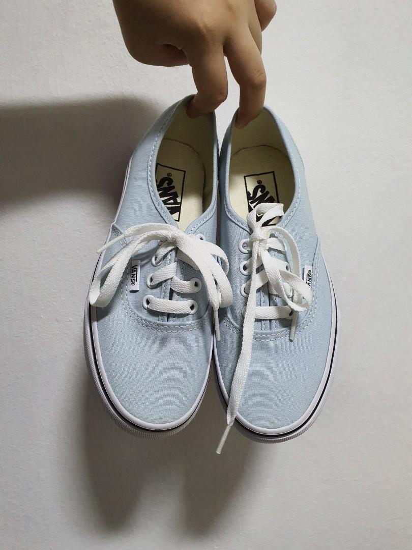 white and baby blue shoes