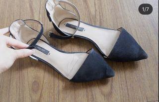 Zara Flat Shoes Black Gold
