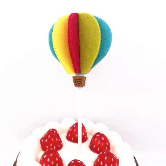 3d Felt Hot Air Balloon Cake Topper Birthday Decoration Design