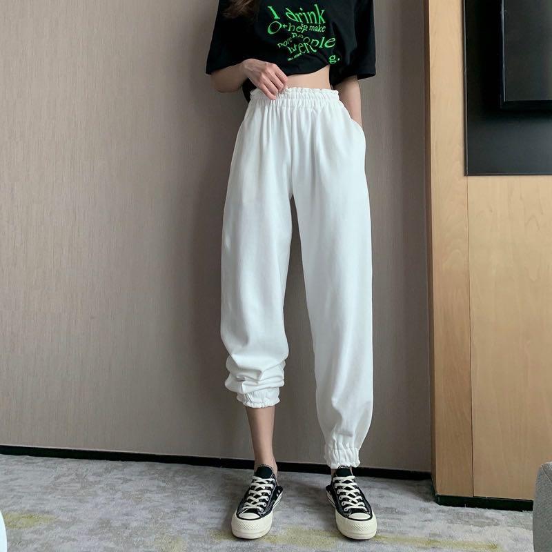 829 (3 COLOURS) grey / white / black rosa long sweatpants pants soft cotton  track pants casual high waisted baggy trousers ulzzang korean vintage retro  sweats, Women's Fashion, Bottoms, Other Bottoms on Carousell