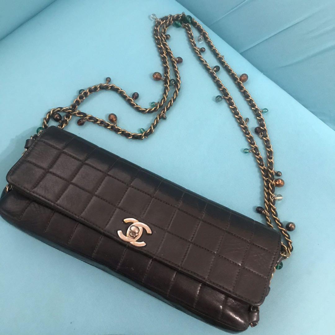 Authentic Chanel East West Chocolate Bar Bag