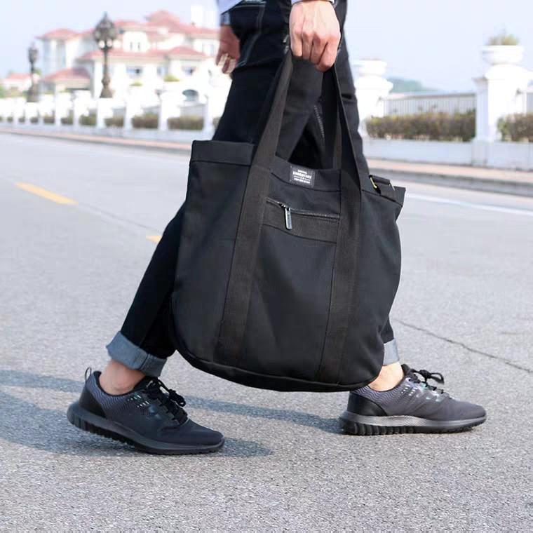 Canvas Black Tote Bag Trendy Korean Style Sling bag Go plastic free save the earth