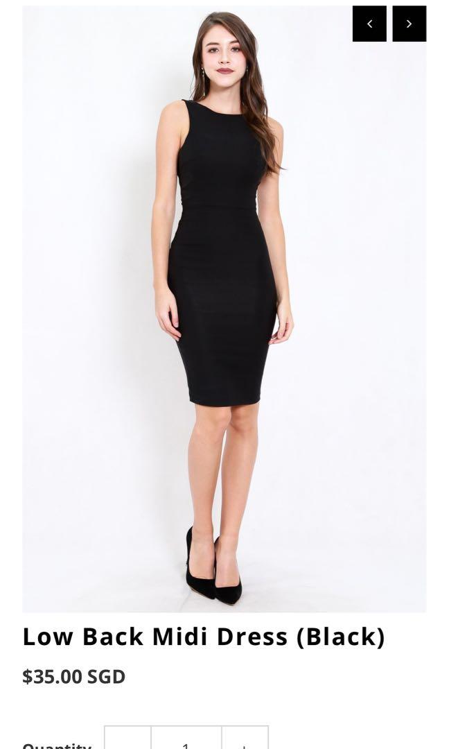 Low back midi dress shop