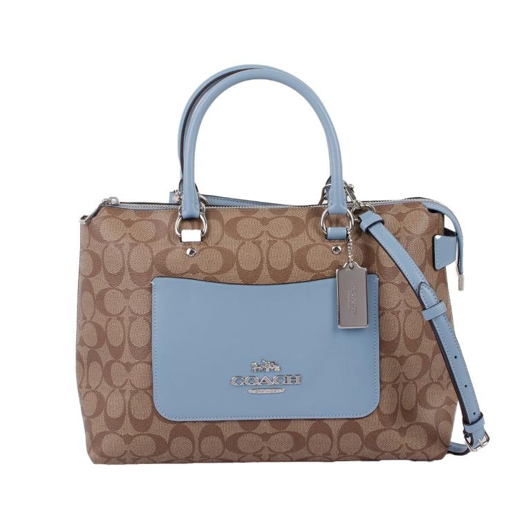 coach mia satchel in brown signature canvas, Luxury, Bags & Wallets on  Carousell