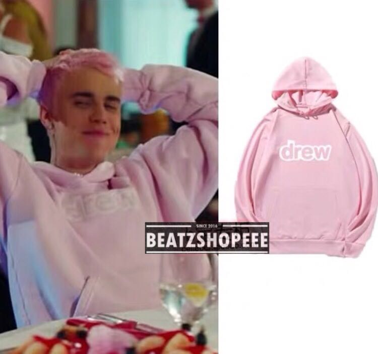 Justin bieber sales drew pink hoodie