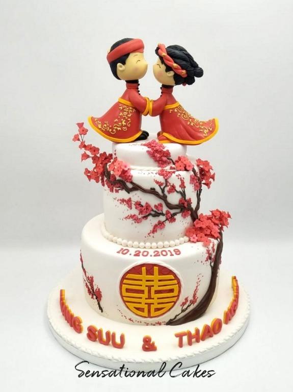 Extraordinary Wedding Cake Indeed Perfect Oriental Couple Traditional Dress Sugar Handcrafted Toppers 3d Customized Cake Weddingcake 3dcake Anniversarycake Floralcake Orientalcake Orientalwedding 3dcake Wedding Food Drinks Homemade Bakes