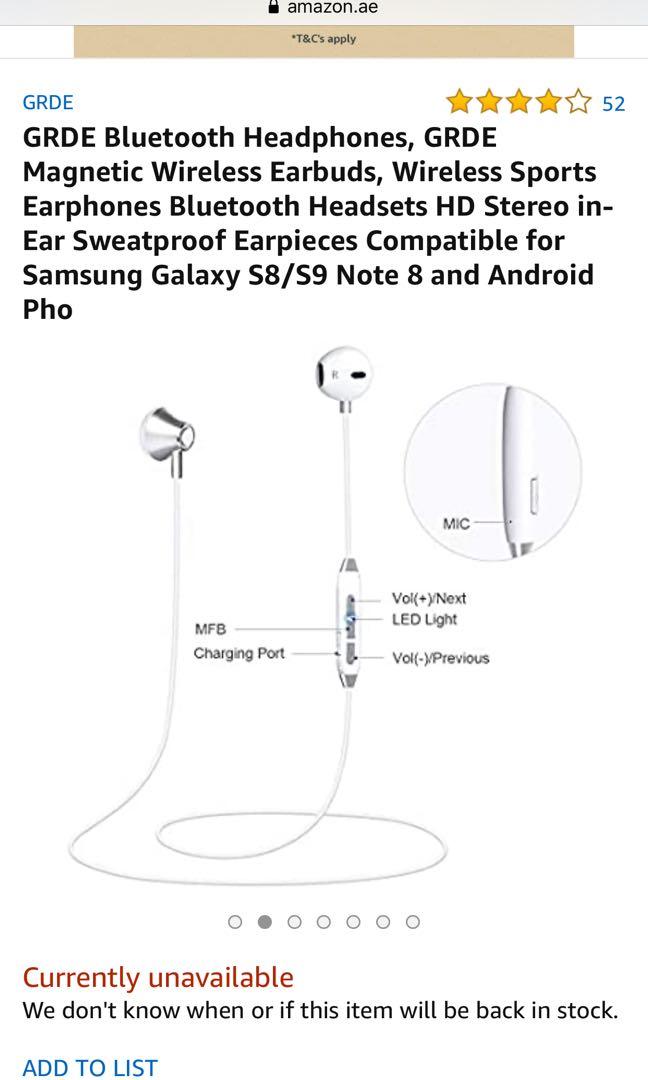 GRDE GL06 Wireless Bluetooth Sport Stereo Earphones