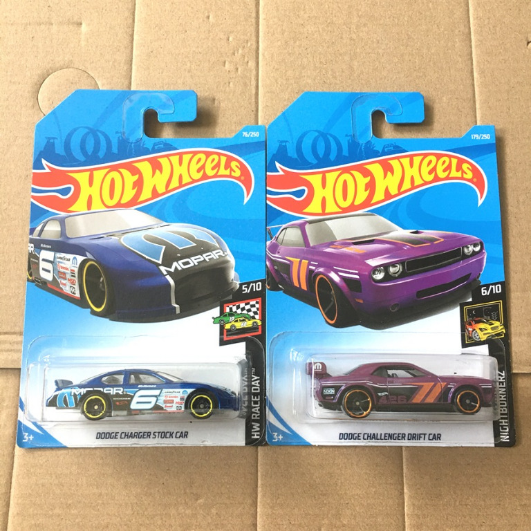 Hot Wheels Mainline Dodge Charger Stock Car, Dodge Challenger Drift Car,  Hobbies & Toys, Toys & Games on Carousell