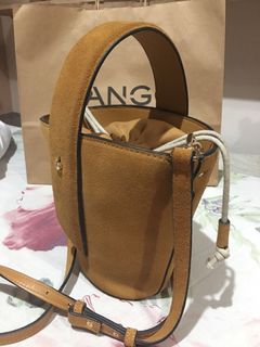mango suede bucket bag