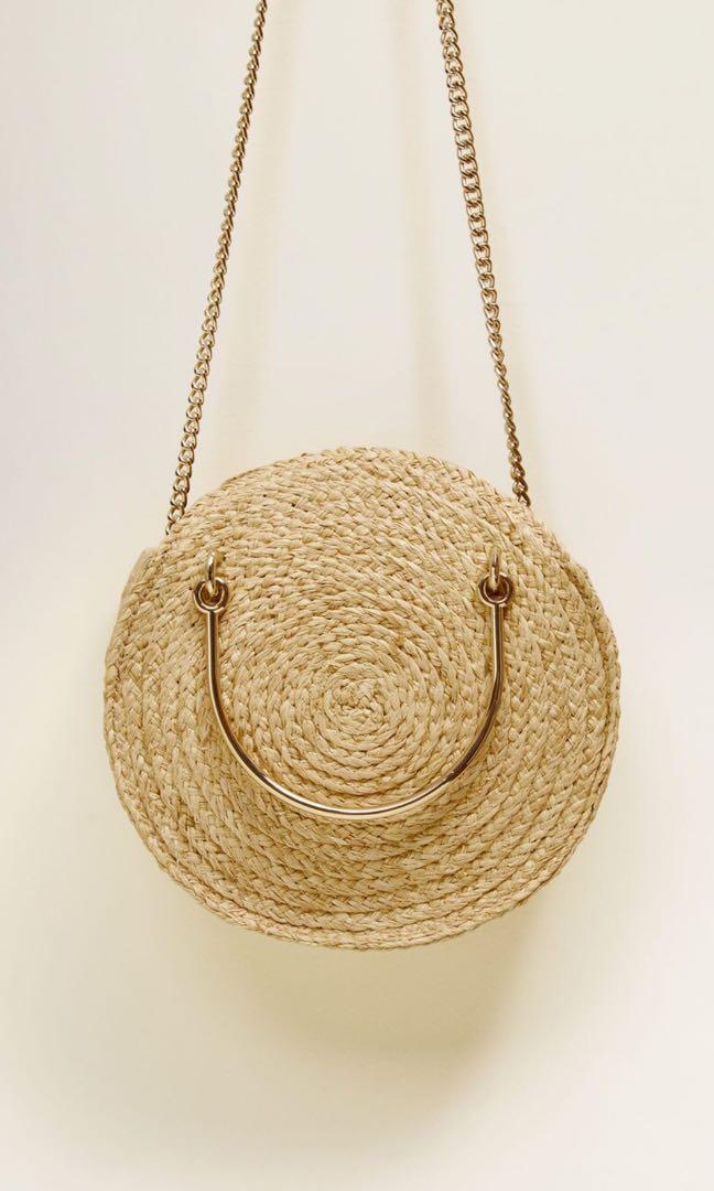 Mango round raffia clearance bag