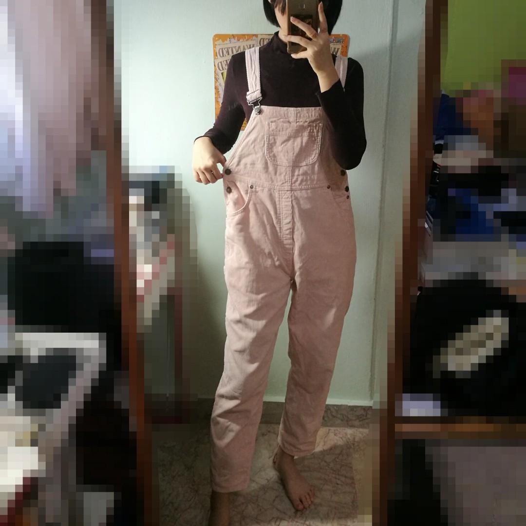 Pastel pink overalls, Women's Fashion, Dresses & Sets, Rompers on Carousell