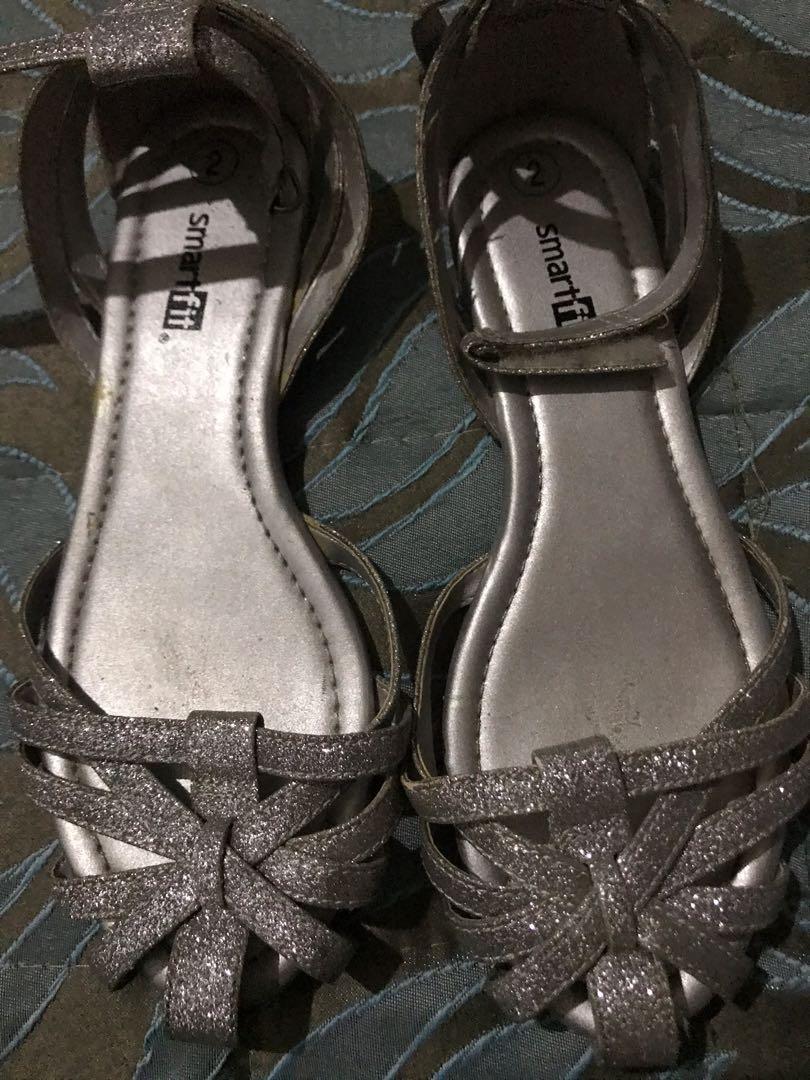 silver sandals flat payless