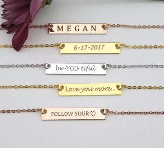 Personalised Bar Necklace- Rose Gold