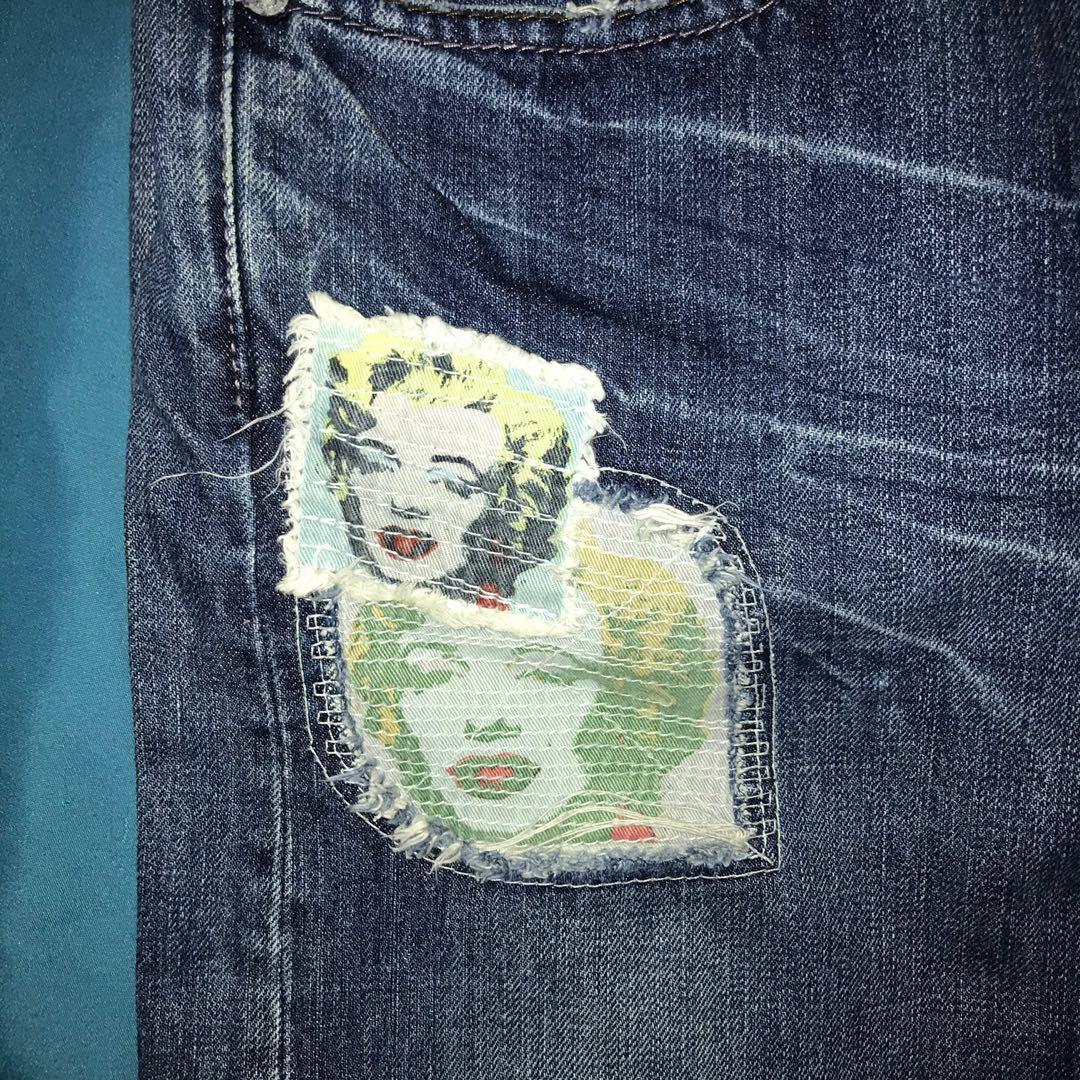 Jean Levi's 501 Andy Warhol Factory - Blanc, Taille 34/34, 100% Coton - Occasion Très Bon état