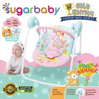 Sugar Baby Gold Edition Premium Swing Bouncer / Ayunan Bayi Elektrik Otomatis