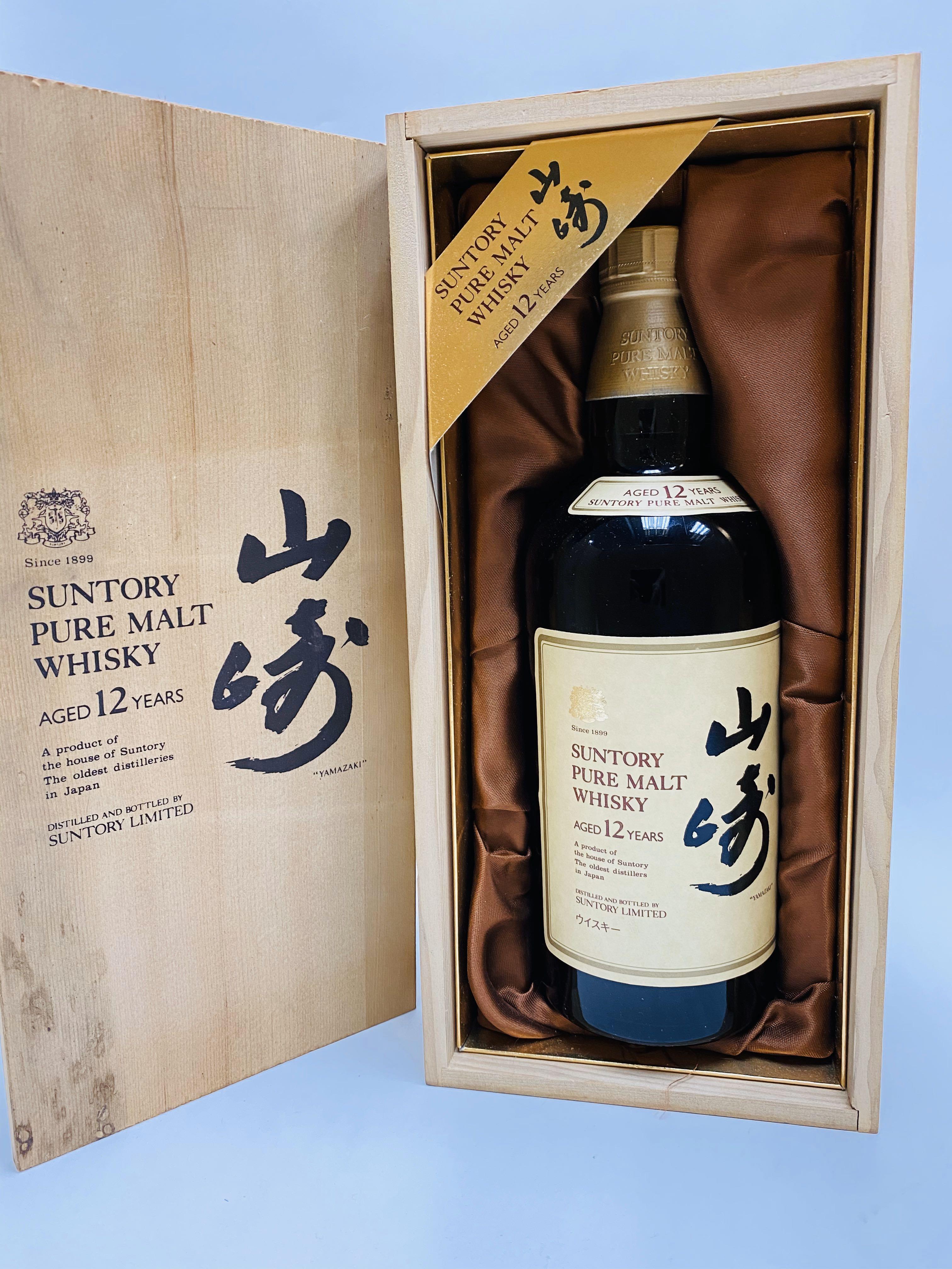 Suntory pure malt whisky 12 years 750ml 雙獅山崎12年威士忌木盒, 嘢